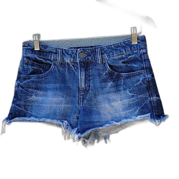 VOLCOM Stoned Jean Shorts Frayed Cutoffs Grunge Cheeky Distressed Size 28 - Picture 4 of 10